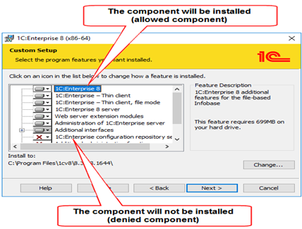 Fig. 4. Components to be installed or skipped